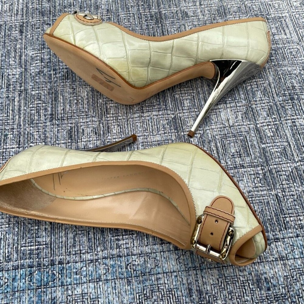 Giuseppe Zanotti Women Heel Pump Sandal Shoes Open Toe Made in Italy Size 38.5 8 - Picture 8 of 12